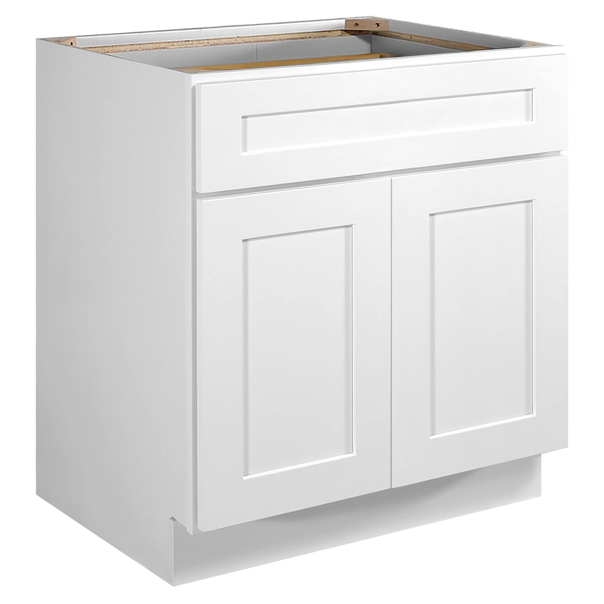 Design House Brookings 30-in W x 34.5-in H x 24-in D White Maple 1-Drawer Base Ready To Assemble Plywood Cabinet (Recessed Panel Shaker Style)