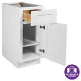 Design House Brookings 15-in W x 34.5-in H x 24-in D White Maple L-shaped 1-Drawer Base Fully Assembled Plywood Cabinet (Recessed Panel Shaker Style)