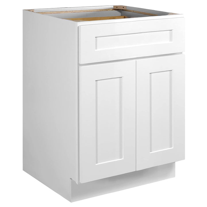 Design House Brookings 24-in W x 34.5-in H x 24-in D White Maple 1-Drawer Base Ready To Assemble Plywood Cabinet (Recessed Panel Shaker Style)