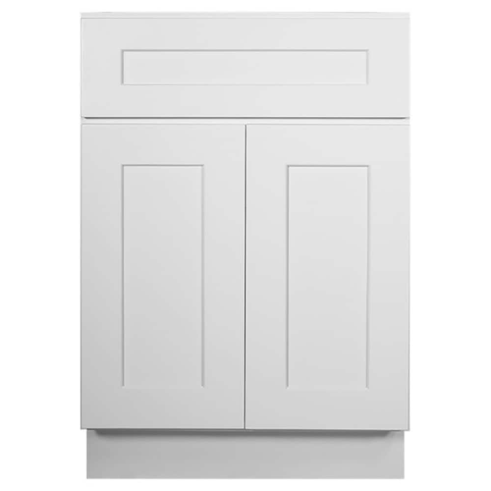 Design House Brookings 24-in W x 34.5-in H x 24-in D White Maple 1-Drawer Base Ready To Assemble Plywood Cabinet (Recessed Panel Shaker Style)