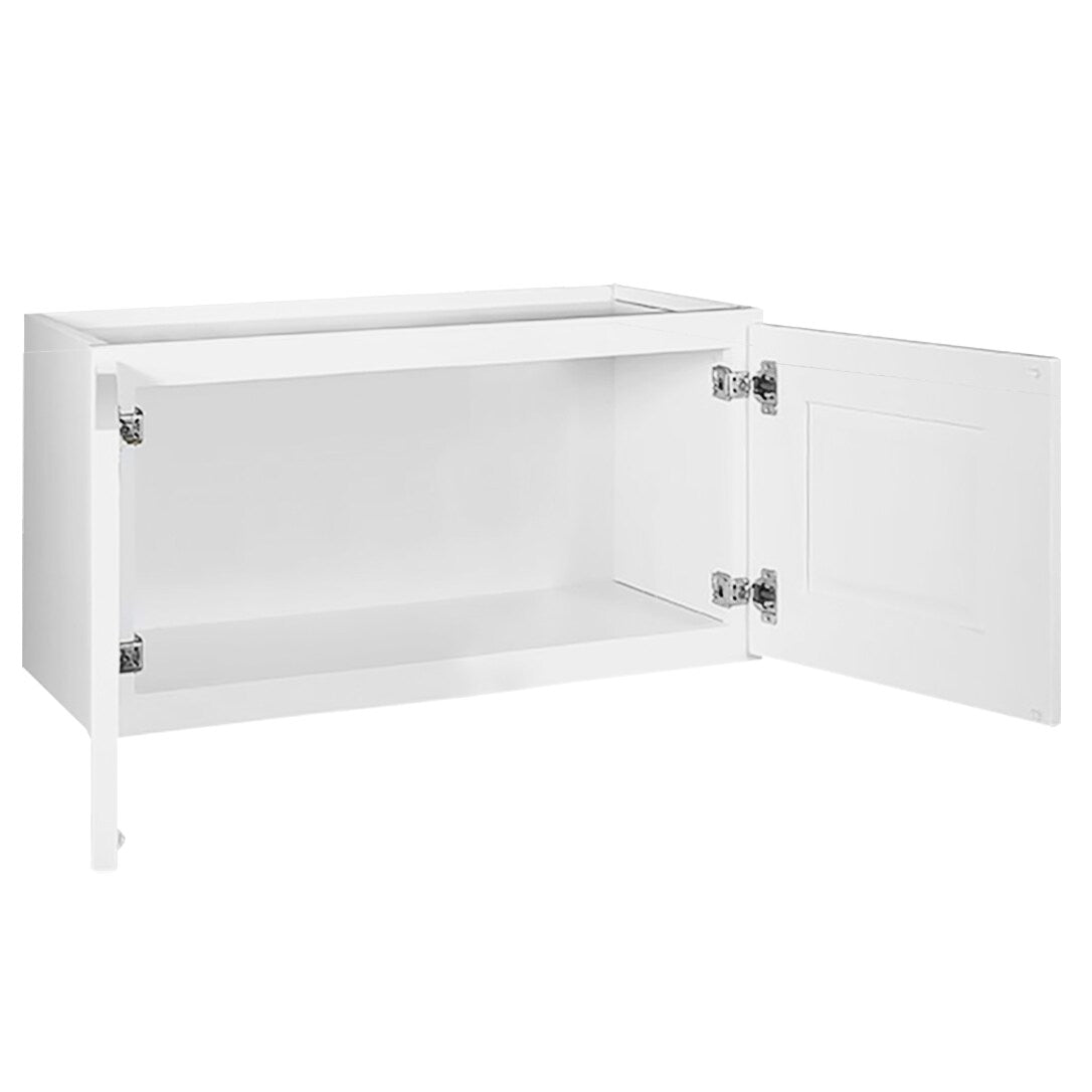 Design House Brookings 30-in W x 15-in H x 12-in D White Maple Wall Fully Assembled Plywood Cabinet (Recessed Panel Shaker Door Style)