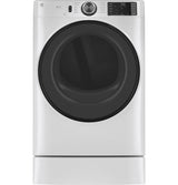 GE 7.8 cu. ft. Smart 240-Volt White Stackable Electric Vented Dryer with Sanitize Cycle, ENERGY STAR