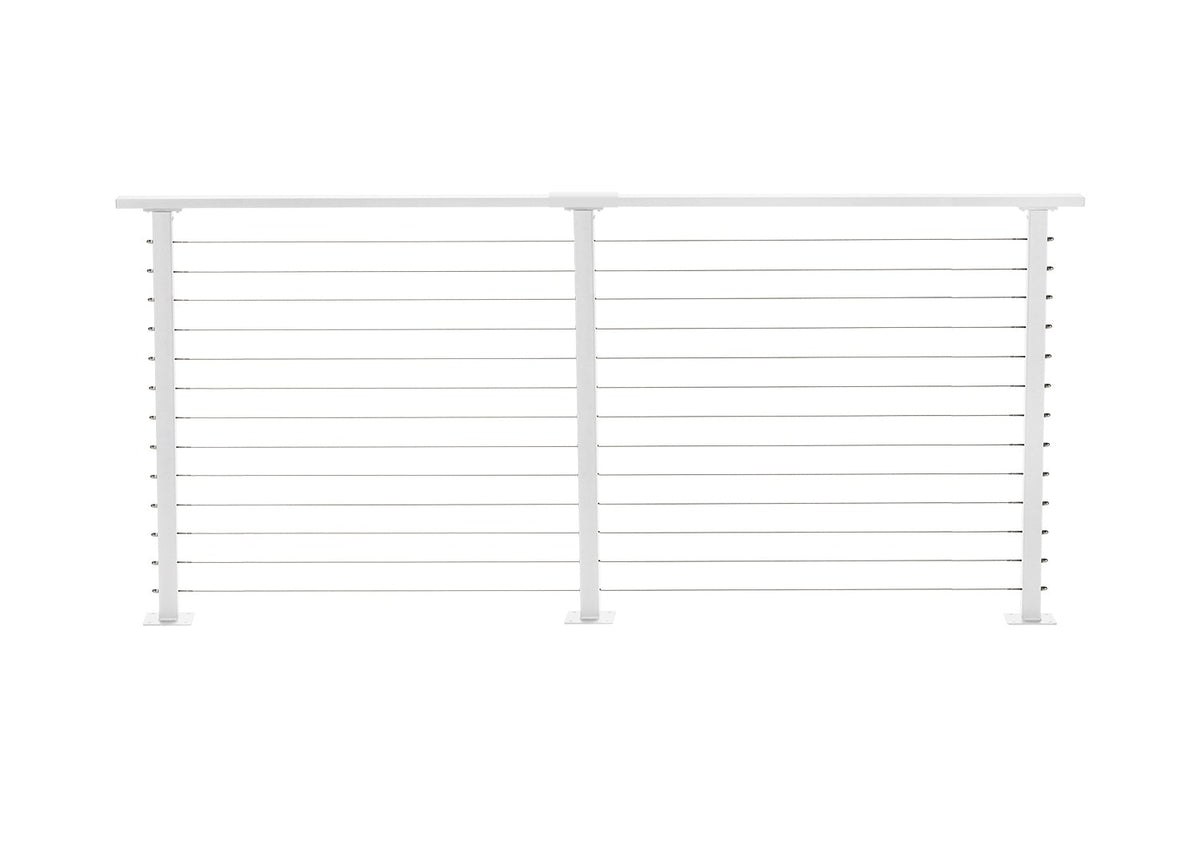 CityPost Deck Mount White Steel Deck Cable Rail Kit
