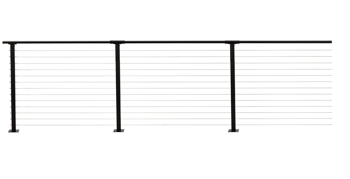 CityPost Deck Mount Black Steel Deck Cable Rail Kit
