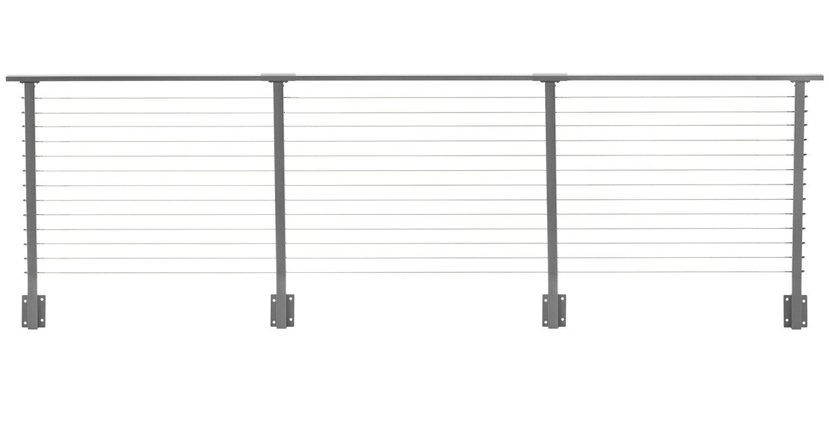 CityPost Face Mount x 42-in Grey Steel Deck Cable Rail Kit