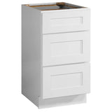 Design House Brookings 18-in W x 34.5-in H x 24-in D White Maple 3-Drawer Base Ready To Assemble Plywood Cabinet (Recessed Panel Style)