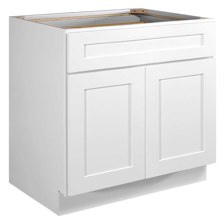 Design House Brookings 33-in W x 34.5-in H x 24-in D White Maple 1-Drawer Base Ready To Assemble Plywood Cabinet (Recessed Panel Shaker Style)