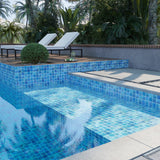 Apollo Tile Celestial Denim Blue 12-in x 12-in Glossy Glass Uniform Squares Floor and Wall Tile (20-sq. ft/ Carton)