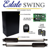 Estate Swing 12-ft Dual Swing Universal Battery Driveway Gate Opener Kit