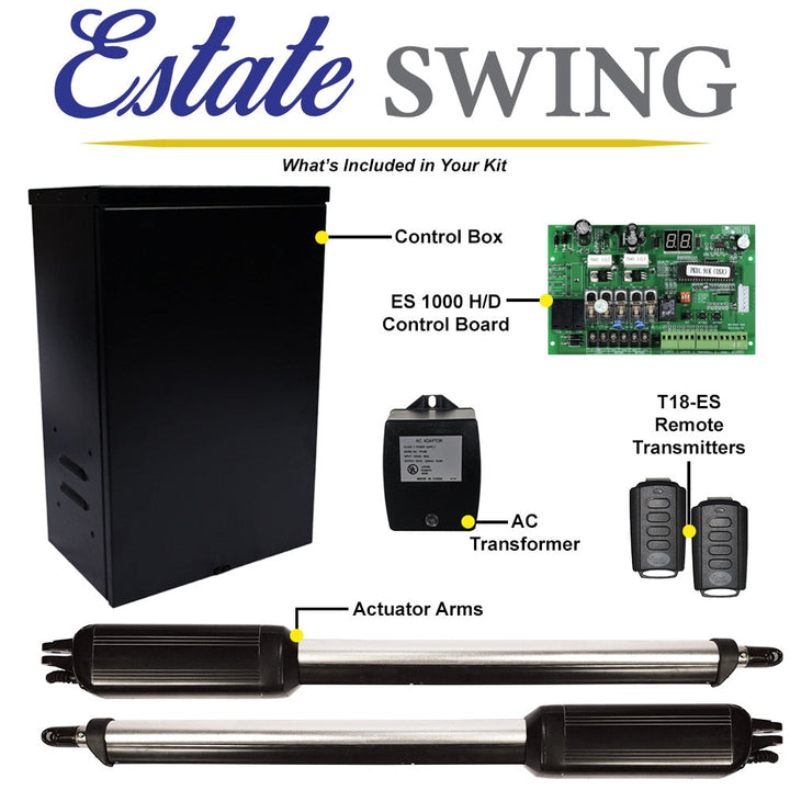 Estate Swing 12-ft Dual Swing Universal Battery Driveway Gate Opener Kit
