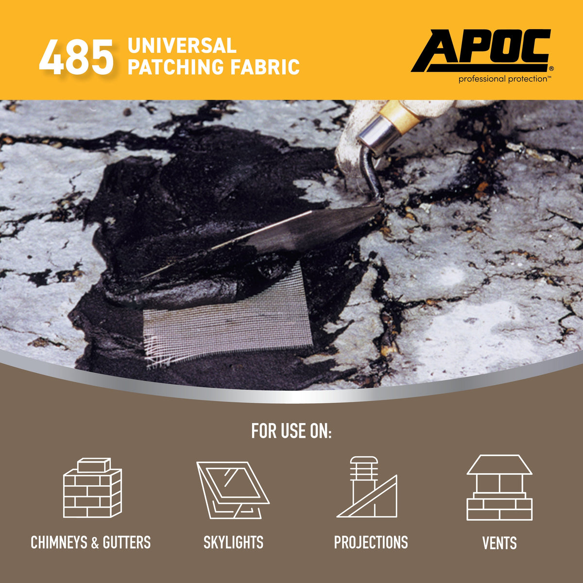 APOC 485 Universal Patching Fabric, Coated Glass – 6 in. x 50 ft Roll