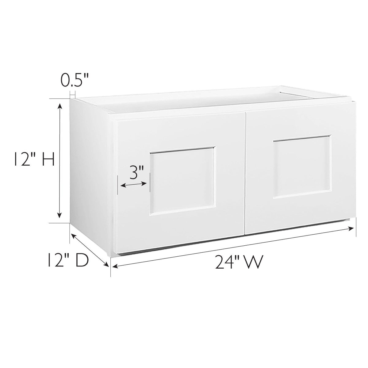 Design House Brookings 24-in W x 12-in H x 12-in D White Maple Wall Ready To Assemble Plywood Cabinet (Recessed Panel Shaker Door Style)