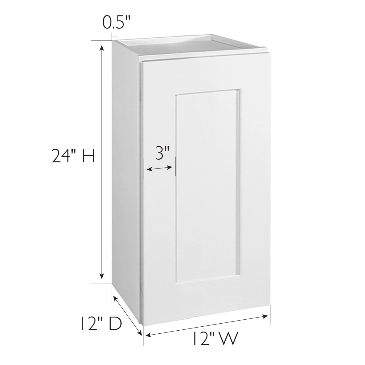 Design House Brookings 12-in W x 24-in H x 12-in D White Maple Wall Ready To Assemble Plywood Cabinet (Recessed Panel Shaker Door Style)