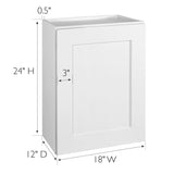 Design House Brookings 18-in W x 24-in H x 12-in D White Maple Wall Ready To Assemble Plywood Cabinet (Recessed Panel Shaker Door Style)