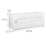 Design House Brookings 30-in W x 12-in H x 12-in D White Maple Wall Ready To Assemble Plywood Cabinet (Recessed Panel Shaker Door Style)