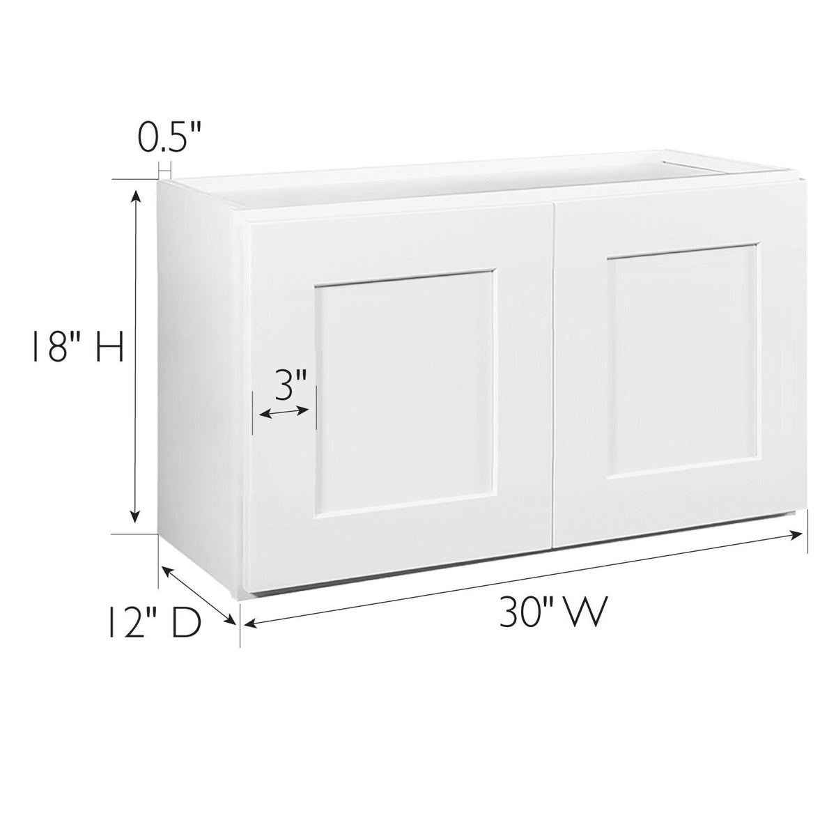 Design House Brookings 30-in W x 18-in H x 12-in D White Maple Wall Ready To Assemble Plywood Cabinet (Recessed Panel Shaker Door Style)