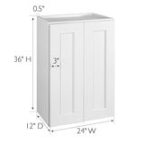 Design House Brookings 24-in W x 36-in H x 12-in D White Maple Wall Ready To Assemble Plywood Cabinet (Recessed Panel Shaker Door Style)