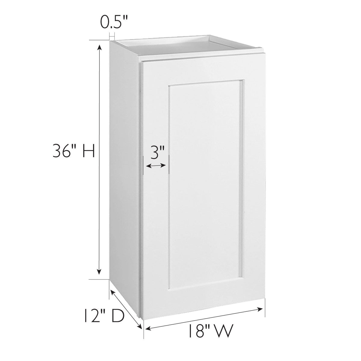 Design House Brookings 18-in W x 36-in H x 12-in D White Maple Wall Ready To Assemble Plywood Cabinet (Recessed Panel Shaker Door Style)