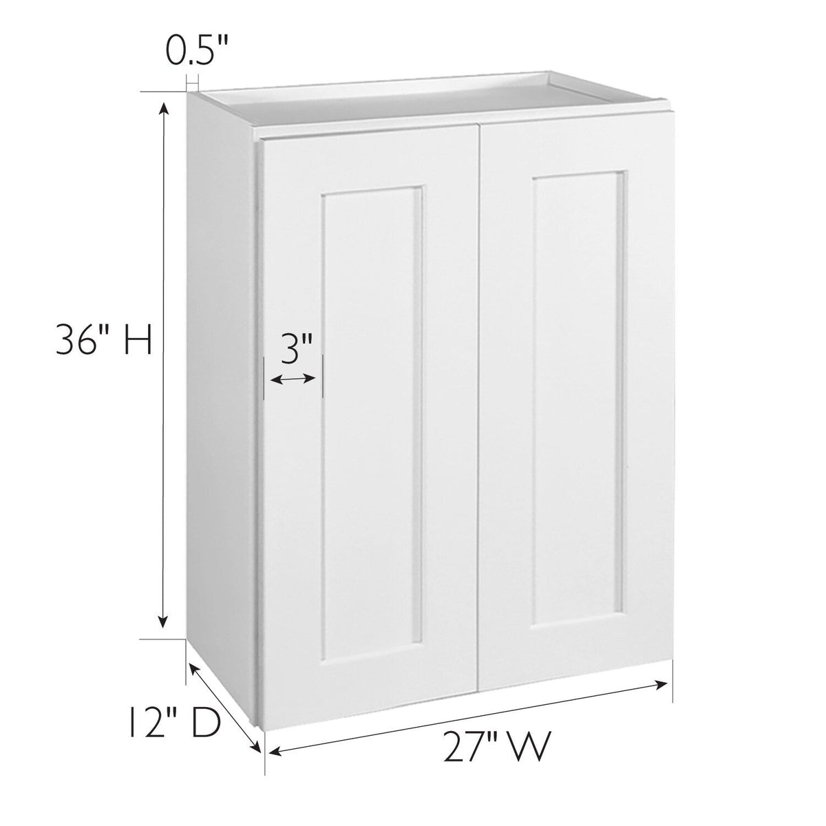 Design House Brookings 27-in W x 36-in H x 12-in D White Maple Wall Ready To Assemble Plywood Cabinet (Recessed Panel Shaker Door Style)