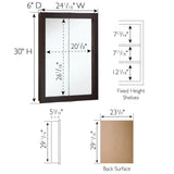 Design House Ventura 24-in x 30-in Surface Mount Espresso Mirrored Medicine Cabinet