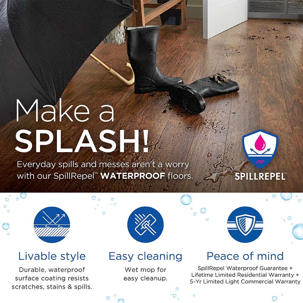 QuickStep Studio + Spill Repel Laguna Acacia 12-mm x 5.23-in Waterproof Laminate Wood Flooring Sample