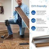 QuickStep Studio Harrison Hickory Embossed Wood Plank Laminate Flooring Sample, 12-mm, 6.14-in x 8-in