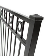 Gilpin 4-ft H x 4-ft W Black Steel Decorative Metal Straight-top Decorative Standard Fence Gate