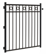 Gilpin 6-ft H x 4-ft W Black Steel Decorative Metal Straight-top Decorative Standard Fence Gate