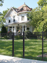 Gilpin 6-ft H x 4-ft W Black Steel Decorative Metal Straight-top Decorative Standard Fence Gate