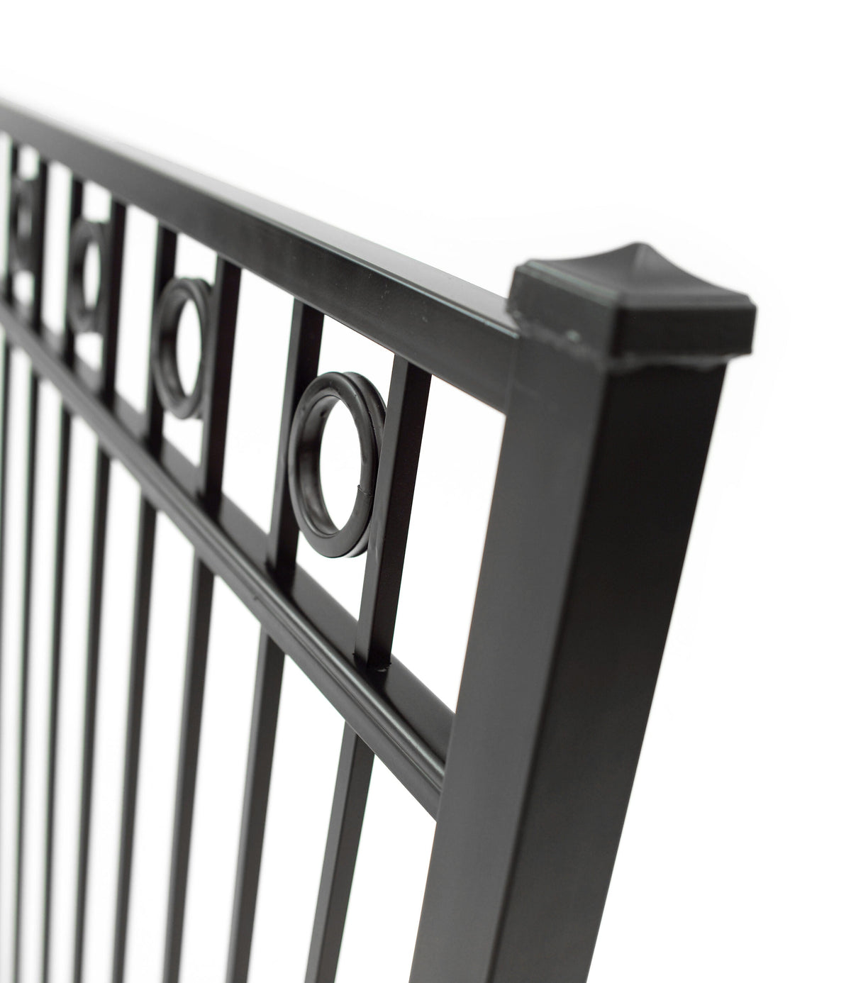 Gilpin 6-ft H x 4-ft W Black Steel Decorative Metal Straight-top Decorative Standard Fence Gate