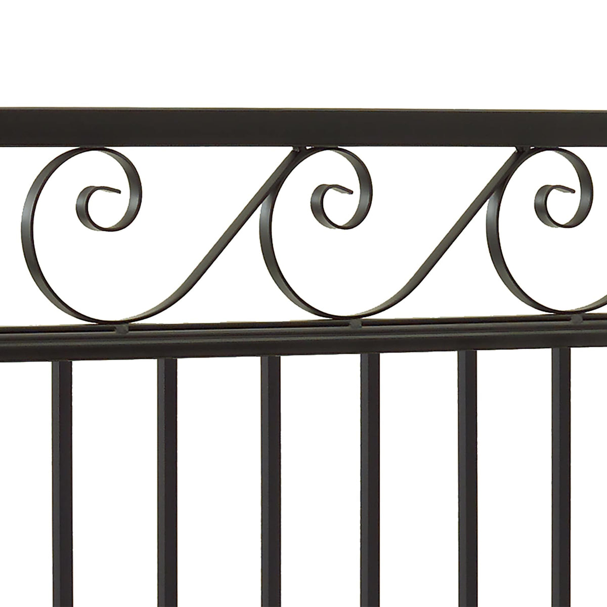 Gilpin 4-ft H x 6-ft W Black Steel Spaced Picket Flat-top Decorative Fence Panel