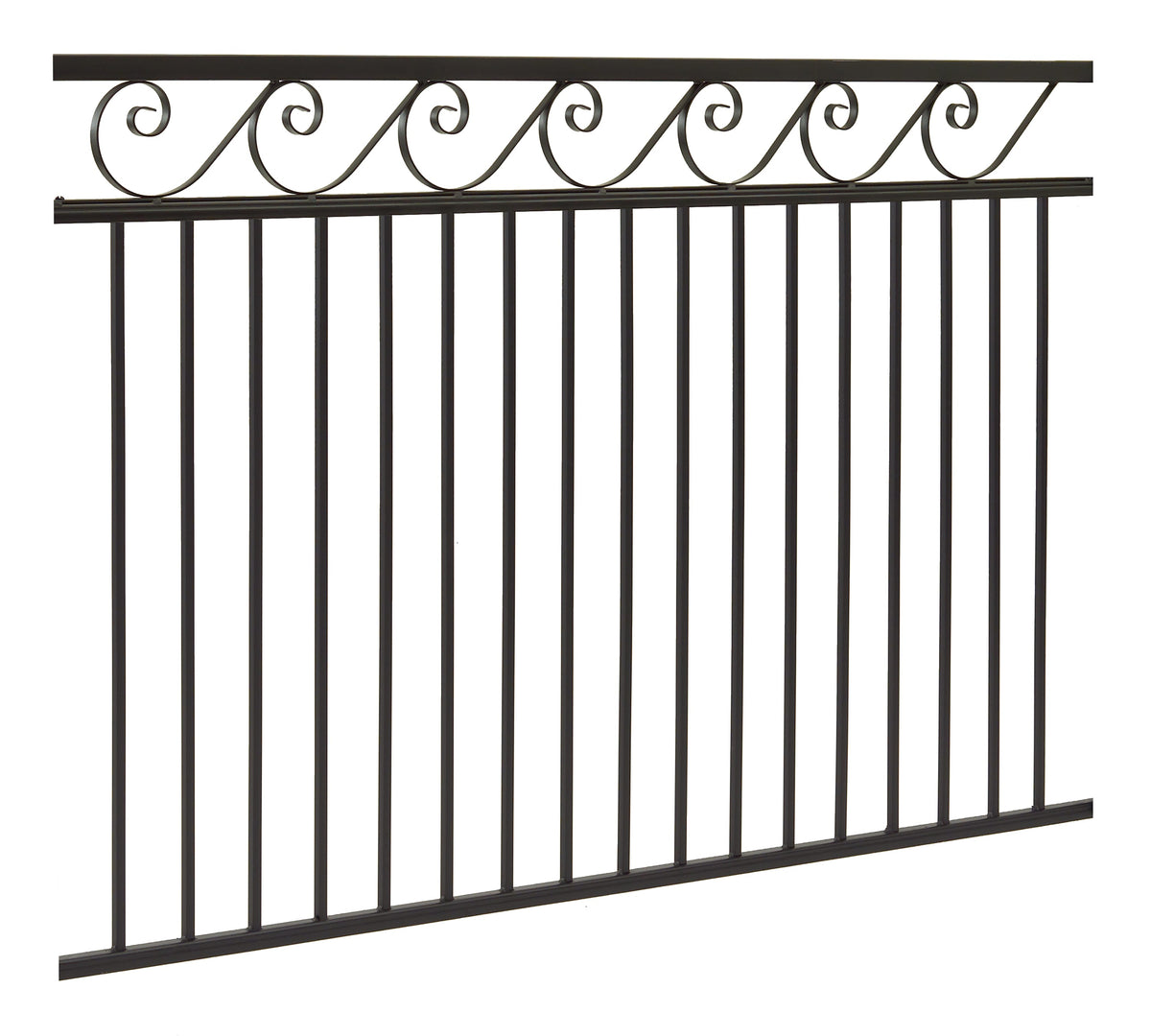 Gilpin 4-ft H x 6-ft W Black Steel Spaced Picket Flat-top Decorative Fence Panel