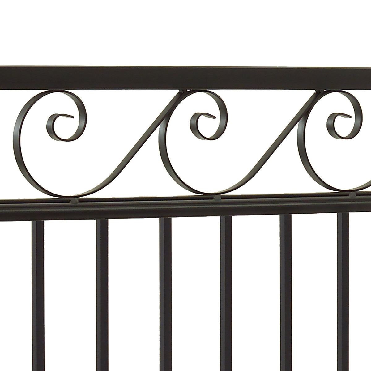 Gilpin 6-ft H x 4-ft W Black Steel Decorative Metal Straight-top Decorative Standard Fence Gate
