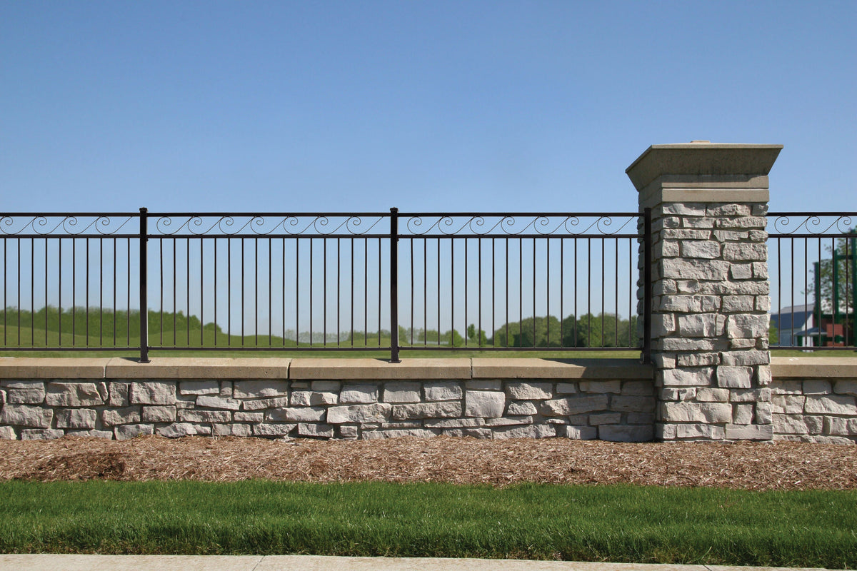 Gilpin 4-ft H x 6-ft W Black Steel Spaced Picket Flat-top Decorative Fence Panel