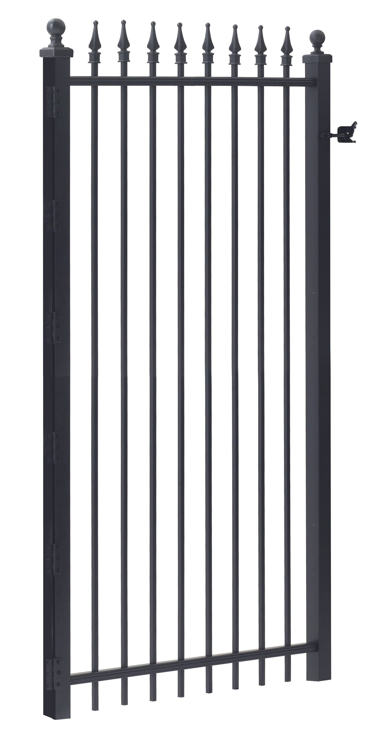 Gilpin 6-ft H x 3-ft W Black Steel Decorative Metal Straight-top Decorative Walk-thru Fence Gate