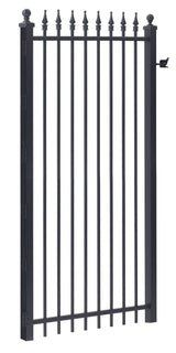 Gilpin 6-ft H x 3-ft W Black Steel Decorative Metal Straight-top Decorative Walk-thru Fence Gate