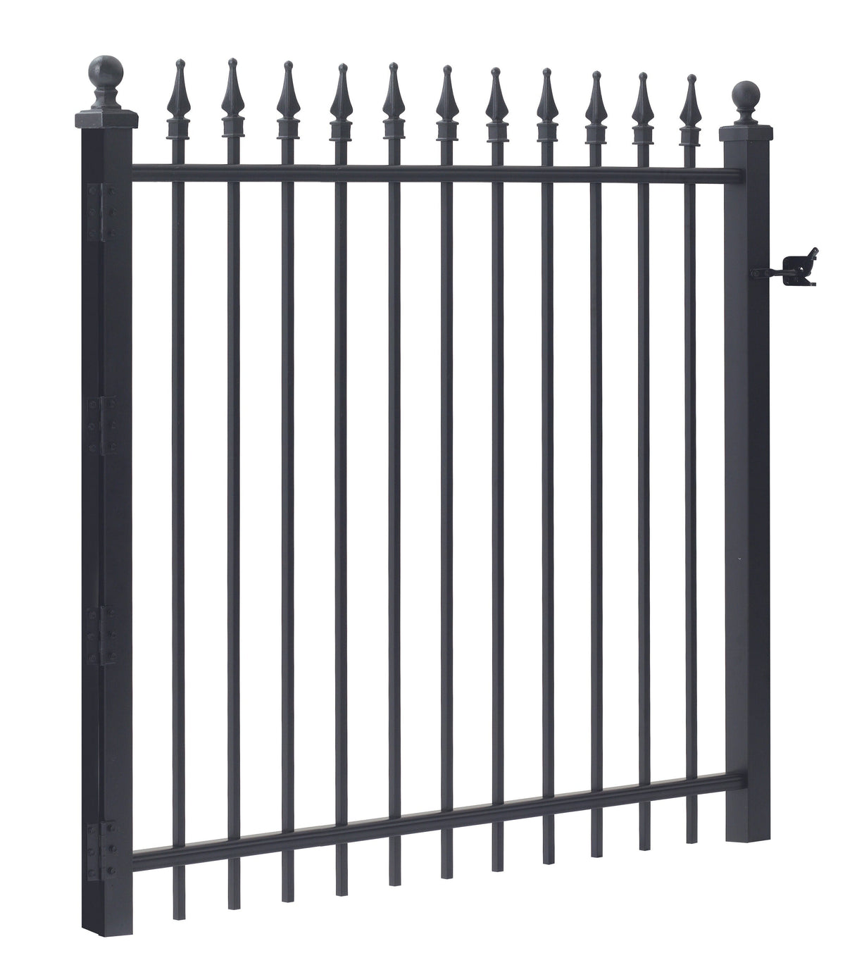 Gilpin 4-ft H x 4-ft W Black Steel Decorative Metal Straight-top Decorative Fence Gate