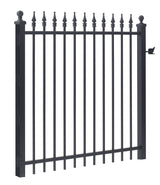 Gilpin 4-ft H x 4-ft W Black Steel Decorative Metal Straight-top Decorative Fence Gate