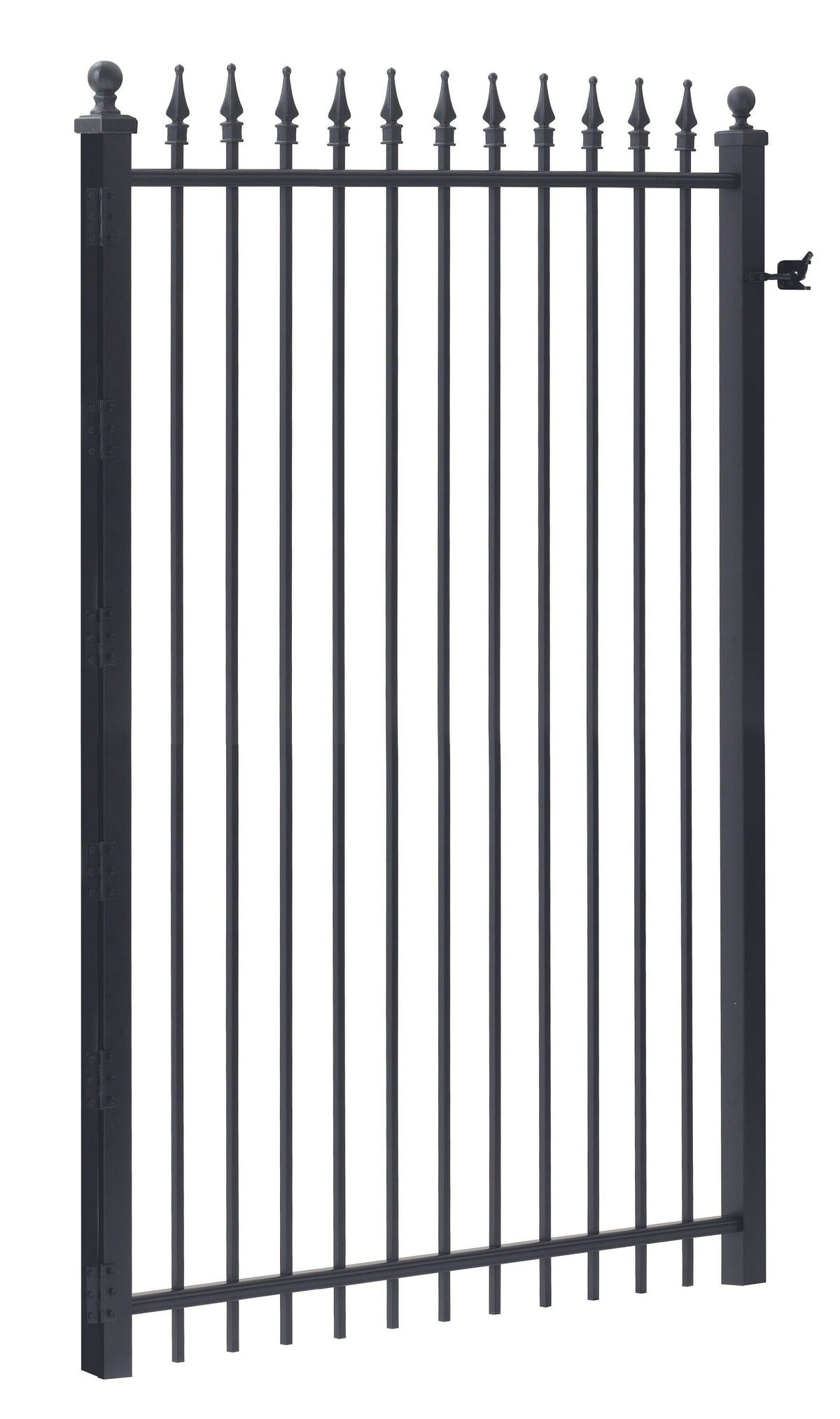 Gilpin 6-ft H x 4-ft W Black Steel Decorative Metal Straight-top Decorative Standard Fence Gate