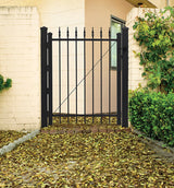 Gilpin 4-ft H x 4-ft W Black Steel Decorative Metal Straight-top Decorative Fence Gate