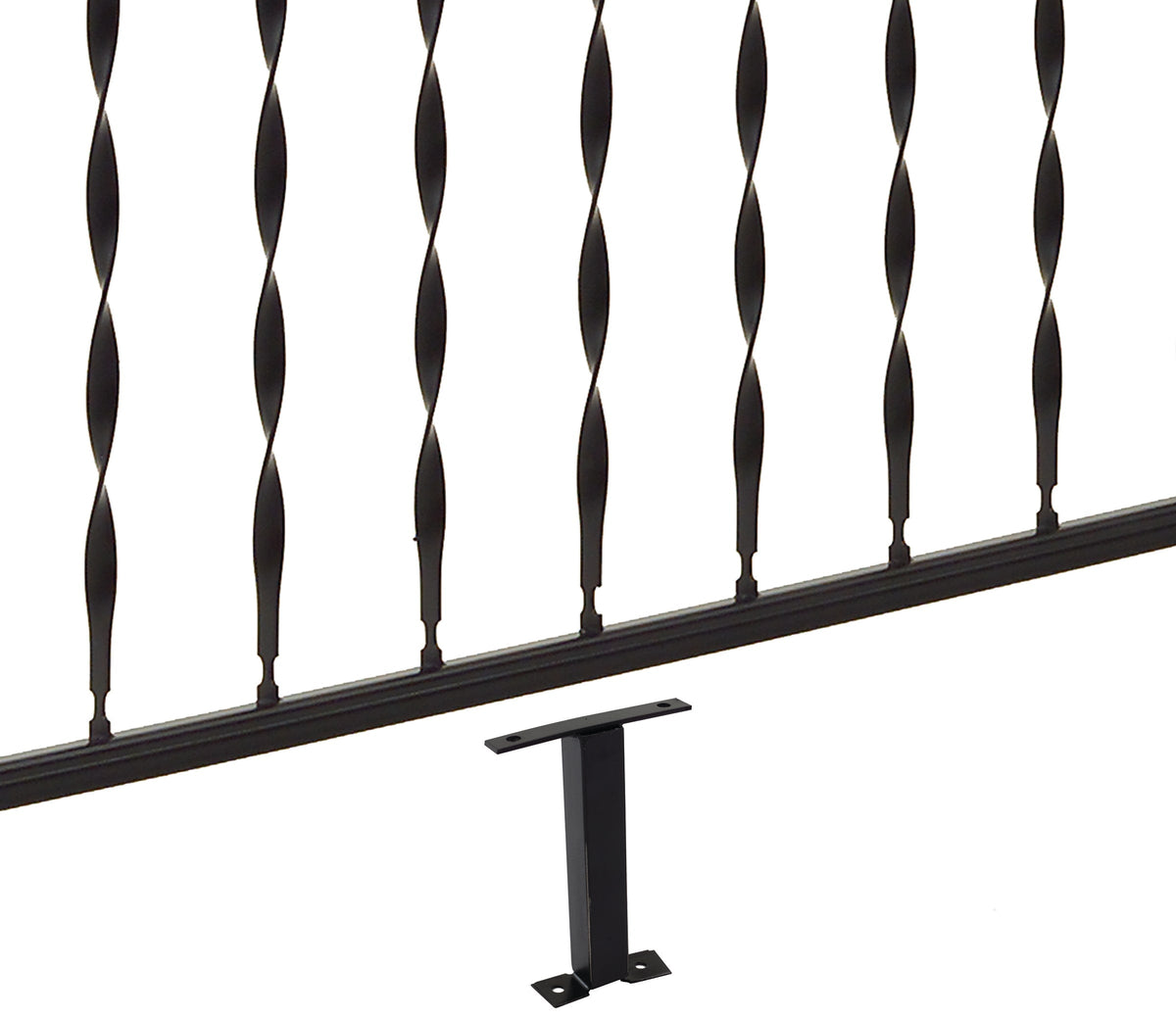 Gilpin Black Metal Post Connector for Decking and Porches - 6.125-in x 4.5-in - Steel Railing Support Bracket