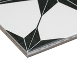 Merola Tile Stella Nero Encaustic 9-3/4 in. x 9-3/4 in. Porcelain Floor and Wall Tile (11.11 sq. ft. / case)