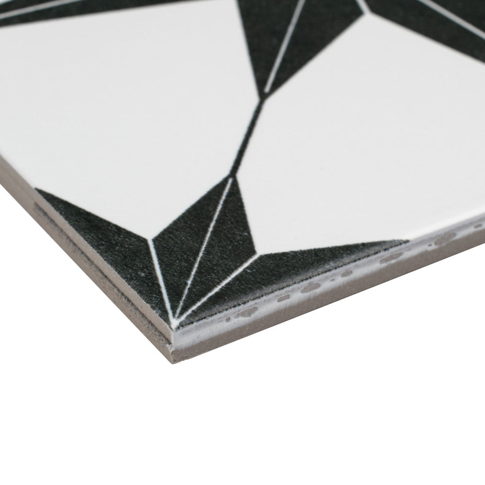 Stella Nero 9-3/4 in. x 9-3/4 in. Porcelain Floor and Wall Tile (10.88 sq. ft./Case)