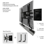 In Wall TV Mount, Recessed Articulating In Wall TV Mount For 42 To 80 in. TVs LCD, LED, or Plasma - Super Arbor