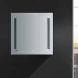 Tiempo 30 in. W x 30 in. H Recessed or Surface Mount Medicine Cabinet with LED Lighting and Mirror Defogger - Super Arbor