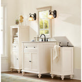 Hamilton 18 in. W x 52-1/2 in. H Bathroom Linen Cabinet in Ivory - Super Arbor