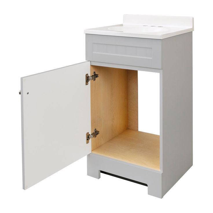 Style Selections Ellenbee 18-in Gray Single Sink Bathroom Vanity with White Cultured Marble Top