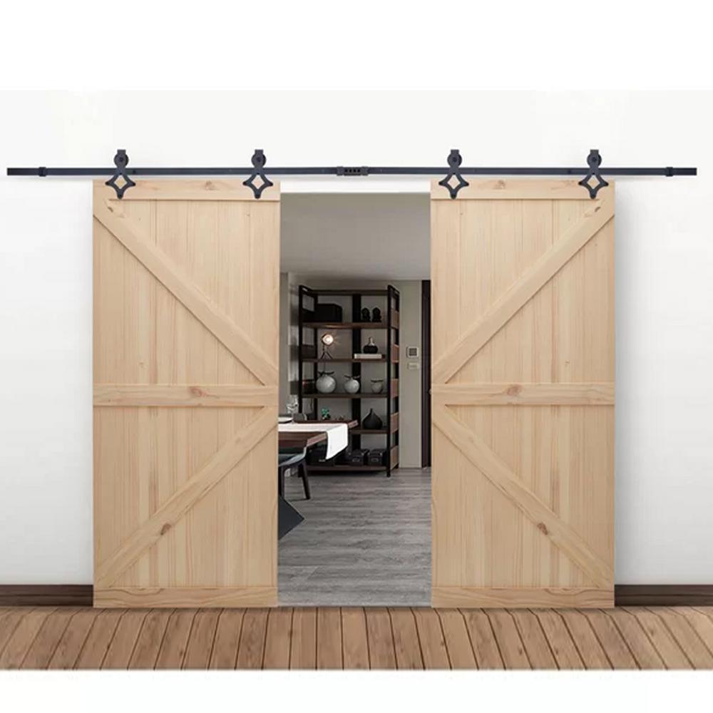 12 ft. Classic American Country Sliding Standard Double Track Barn Door Hardware Kit - Super Arbor