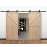 12 ft. Classic American Country Sliding Standard Double Track Barn Door Hardware Kit - Super Arbor