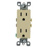 Decora 15 Amp Residential Grade Grounding Duplex Outlet, White (10-Pack) - Super Arbor